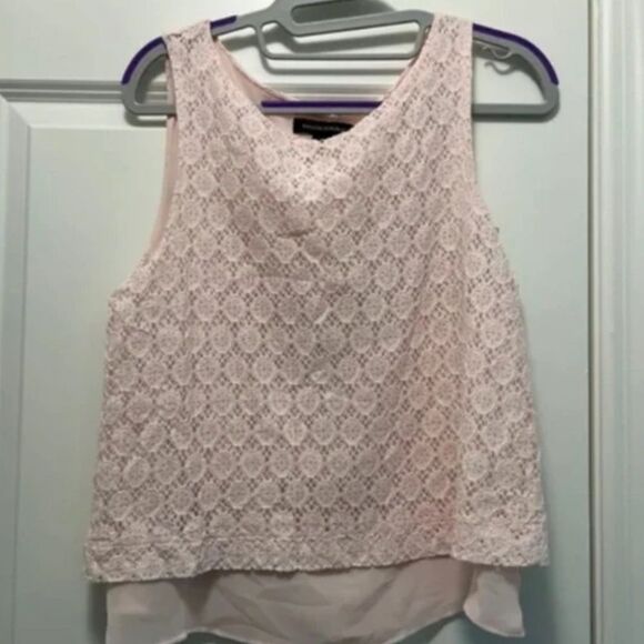 Banana Republic Lace Over-lay Tank Top - Size Small - Pink - EUC - Picture 4 of 8